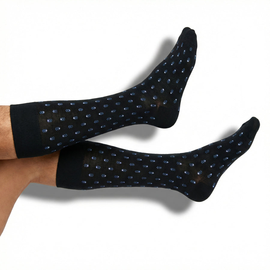 Weekly Sply 7-Pack Fancy Dress Socks by DeadSoxy, black dotted boardroom dress socks on Tampa Home & Garden Store