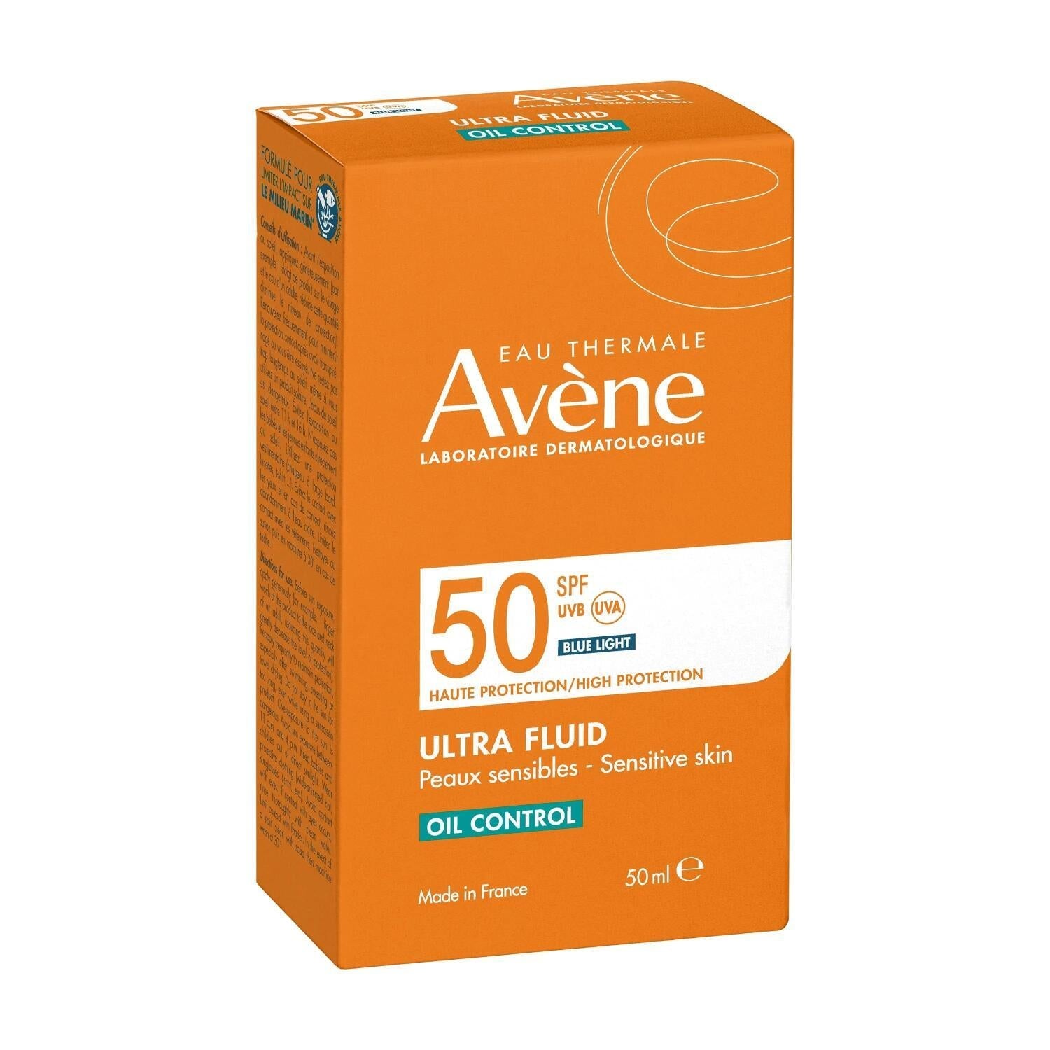 Avène Ultra Fluid Oil Control SPF50 sunscreen box, oil-free, high protection, 50 ml on Tampa Home & Garden Store