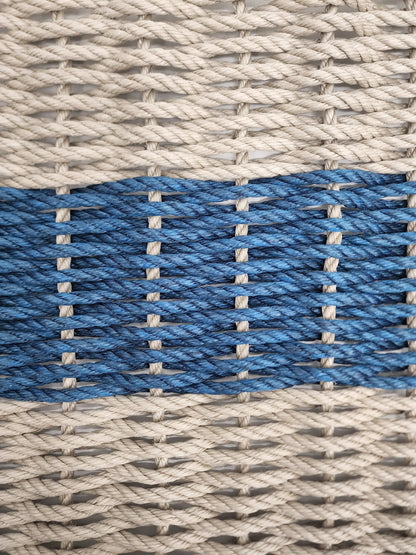 Alfombra de cuerda de langosta, color canela y azul marino, color natural