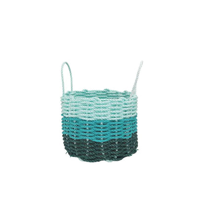 Cesta de almacenamiento de cuerda de langosta verde cazador, verde azulado, verde espuma de mar