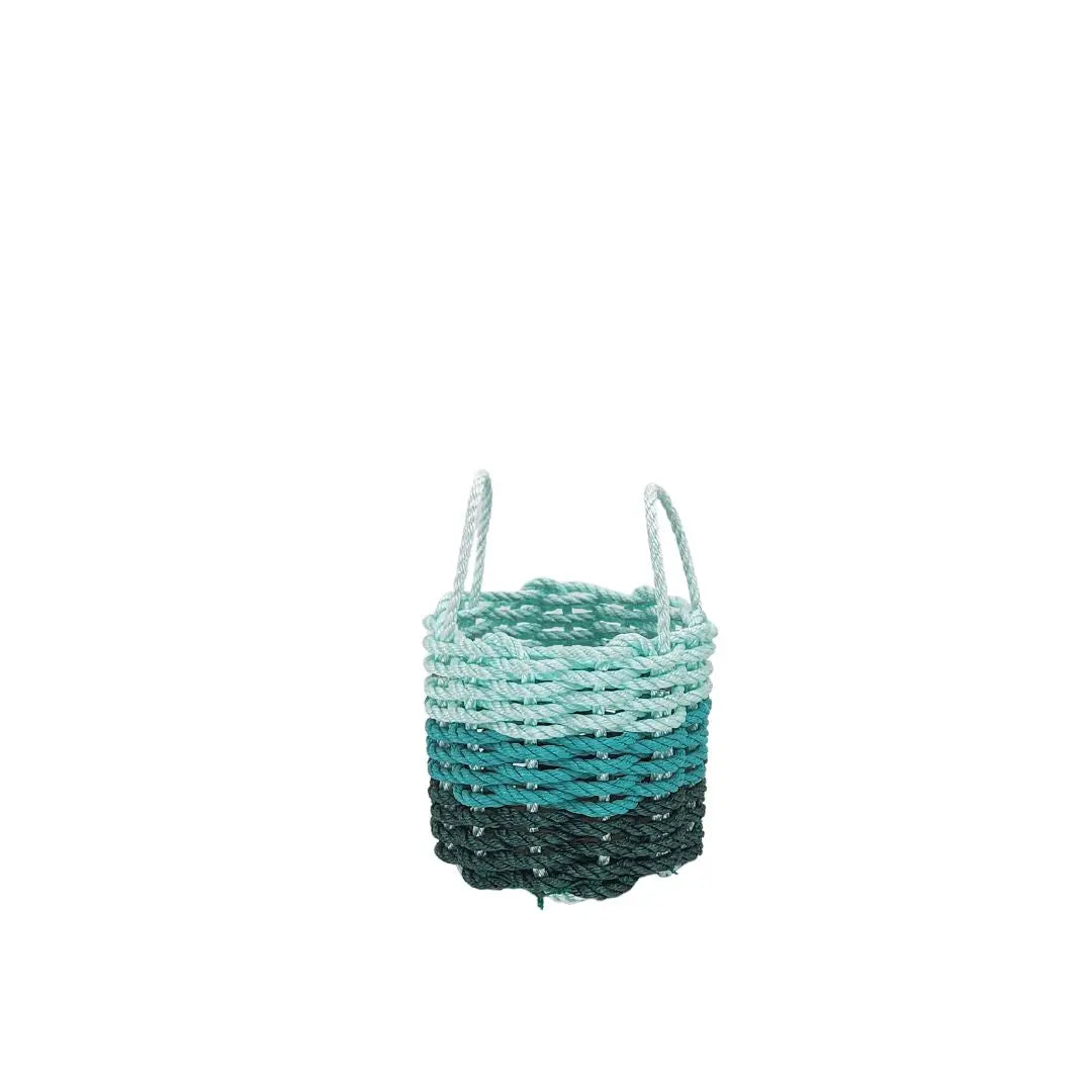 Cesta de almacenamiento de cuerda de langosta verde cazador, verde azulado, verde espuma de mar