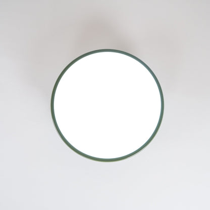 Orbitra round flush mount LED ceiling light with green frame on Tampa Home & Garden Store