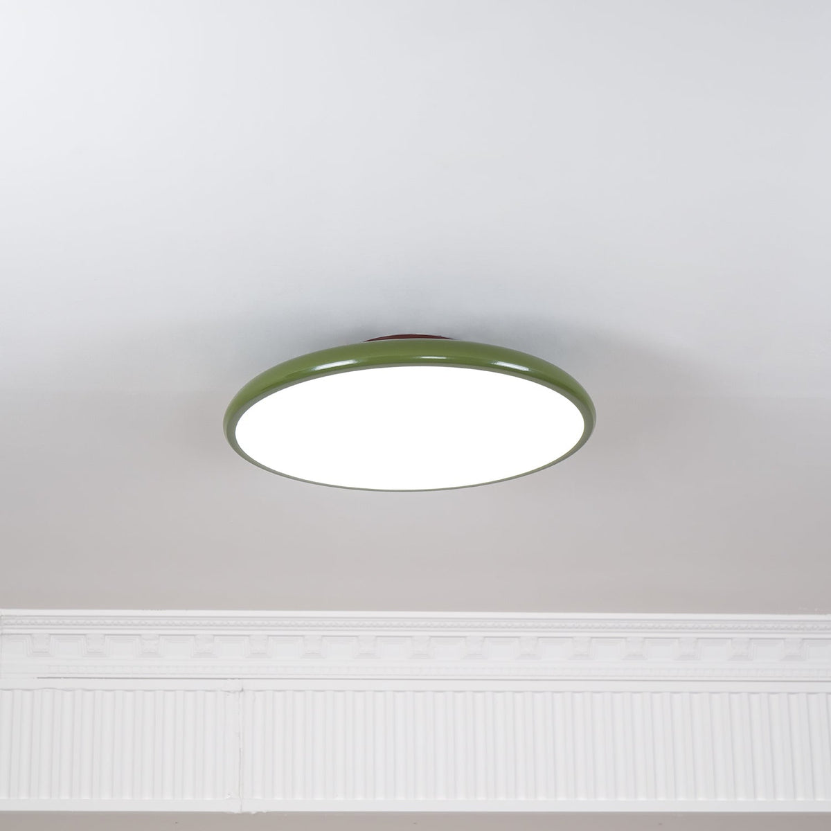 Orbitra flush mount LED ceiling light olive green with diffuser Moktan Sabai on Tampa Home & Garden Store