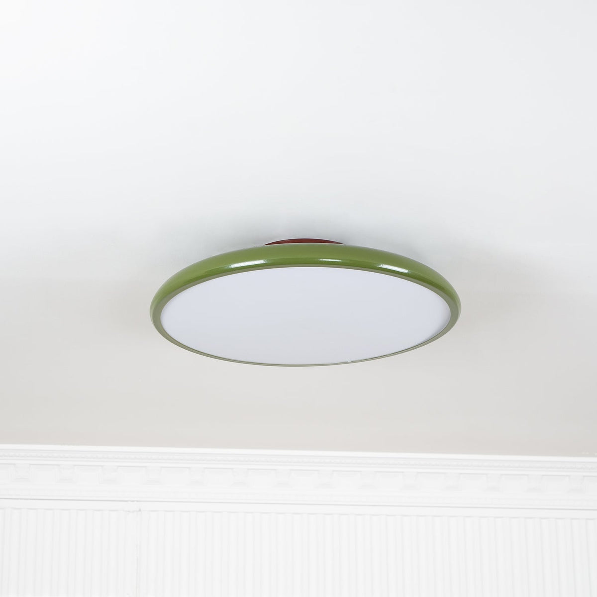 Ceiling light Orbitra flush mount LED with green bezel and white diffuser by Moktan Sabai on Tampa Home & Garden Store