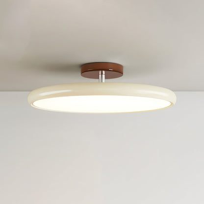 Ceiling light Orbitra flush mount LED with swivel arm, beige shade, brown mount Moktan Sabai on Tampa Home & Garden Store