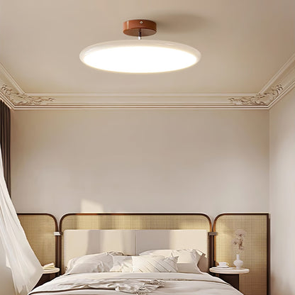 Orbitra flush mount LED ceiling light with swivel arm, beige dimmable fixture on Tampa Home & Garden Store