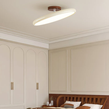 Moktan Sabai Orbitra flush mount LED ceiling light with swivel arm, beige, dimmable on Tampa Home & Garden Store