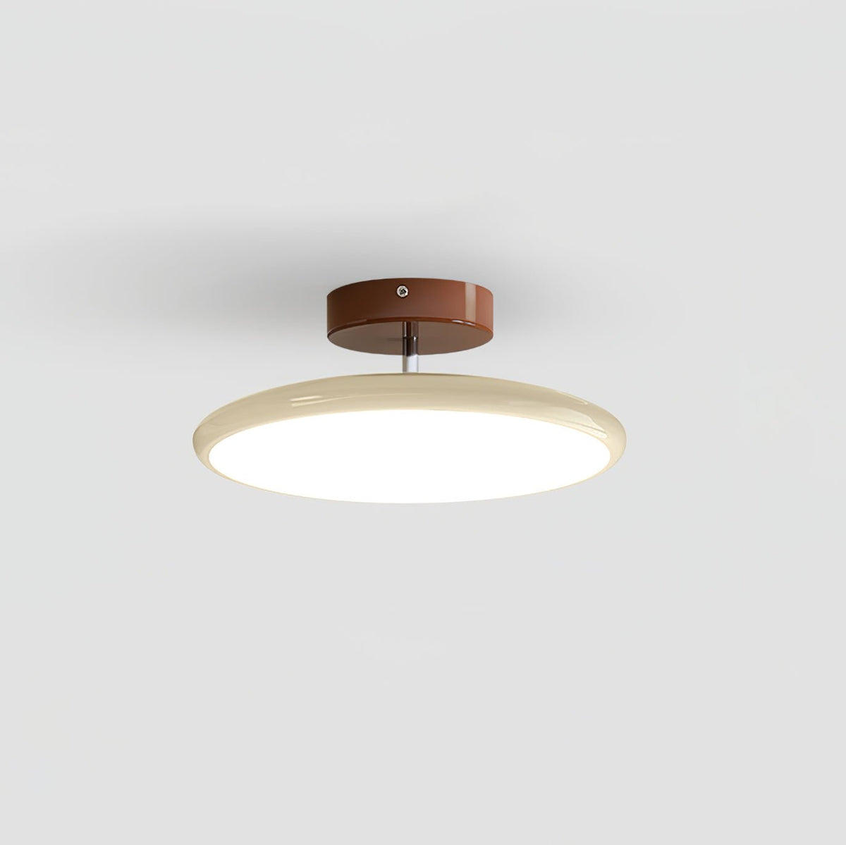 Orbitra flush mount LED ceiling light with swivel arm, beige circular fixture Moktan Sabai on Tampa Home & Garden Store