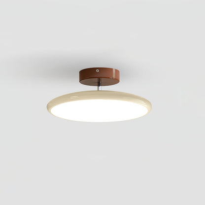 Orbitra flush mount LED ceiling light with swivel arm, beige circular fixture Moktan Sabai on Tampa Home & Garden Store