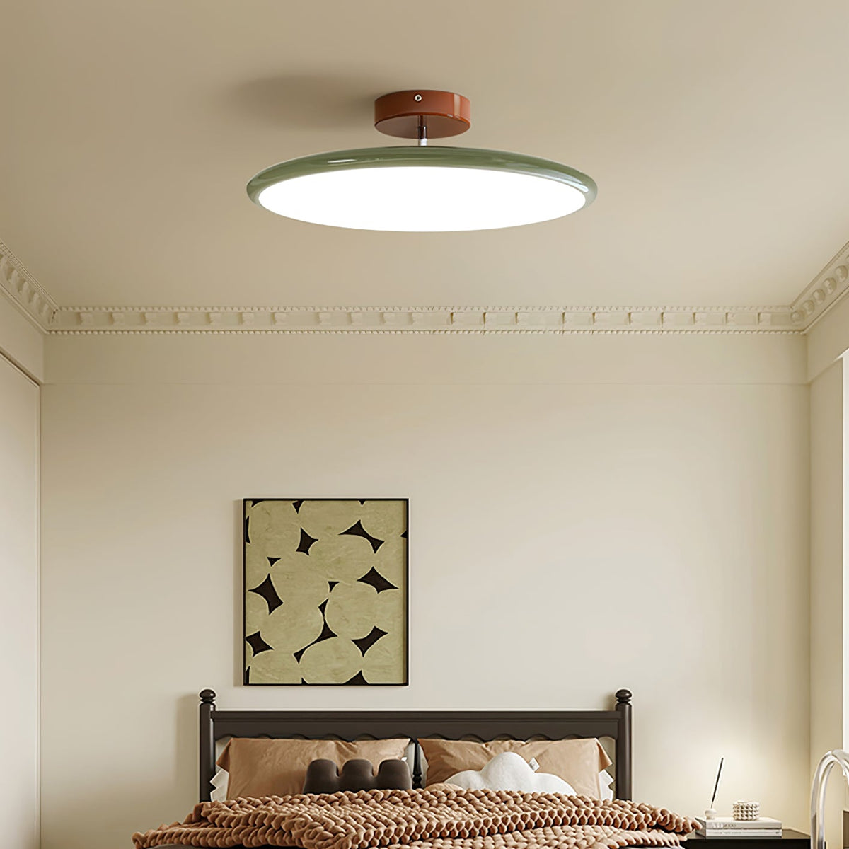 Orbitra flush mount LED ceiling light with swivel arm green fixture Moktan Sabai on Tampa Home & Garden Store
