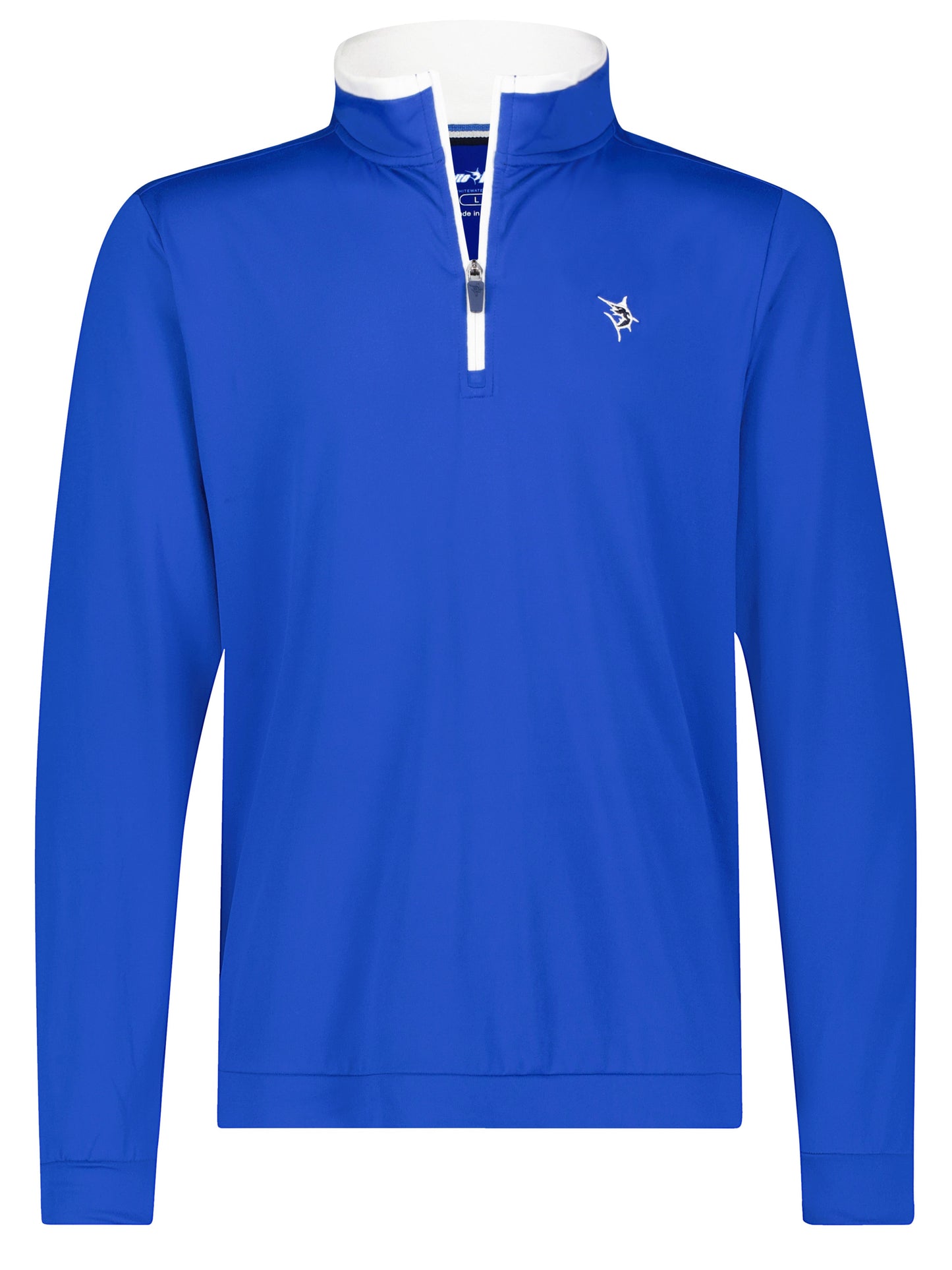 Long Beach Quarter Zip Soft Lightweight blue long sleeve by White Water Life with zipper on Tampa Home & Garden Store