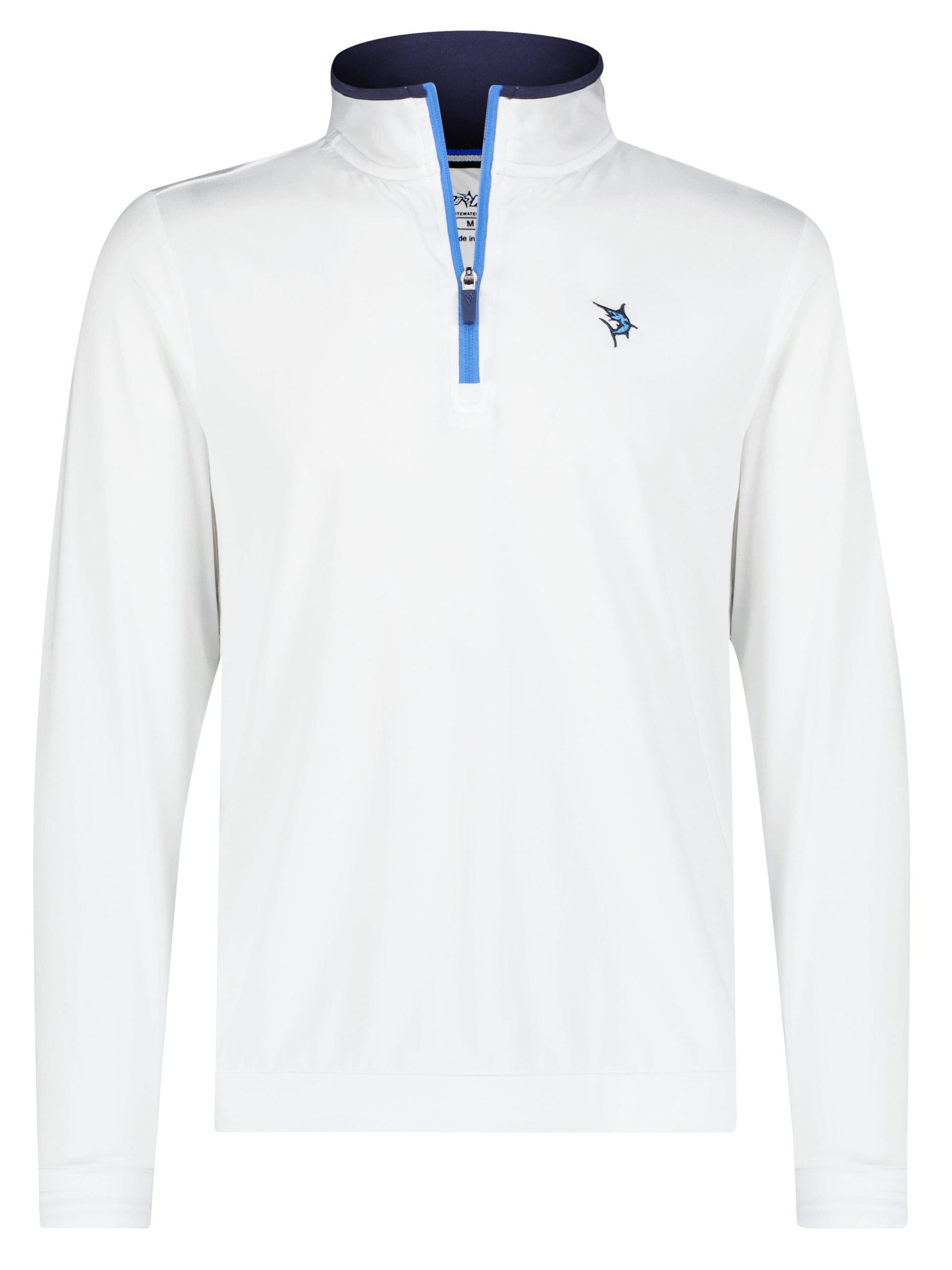 Long Beach Quarter Zip Ultra Soft Lightweight pullover with blue zipper by White Water Life on Tampa Home & Garden Store
