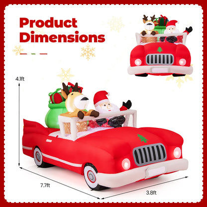 Inflatable Christmas car with Santa and reindeer, gifts and 9 LED lights DirectDeals on Tampa Home & Garden Store