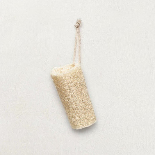 Loofah Brush with Cotton Rope Hanger, Natural - Tampa Home & Garden Store