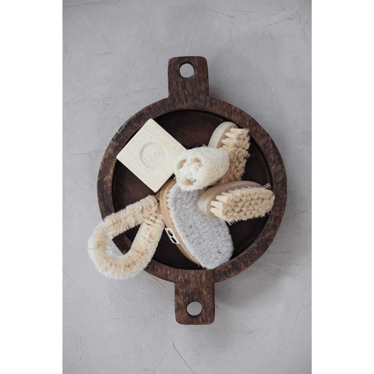 Loofah Brush with Cotton Rope Hanger, Natural - Tampa Home & Garden Store