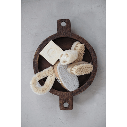 Loofah Brush with Cotton Rope Hanger, Natural - Tampa Home & Garden Store