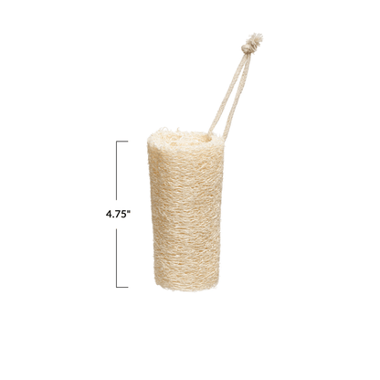 Loofah Brush with Cotton Rope Hanger, Natural - Tampa Home & Garden Store
