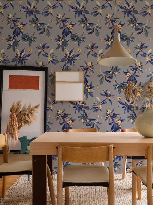Loquat Love Wallpaper, gray - Tampa Home & Garden Store