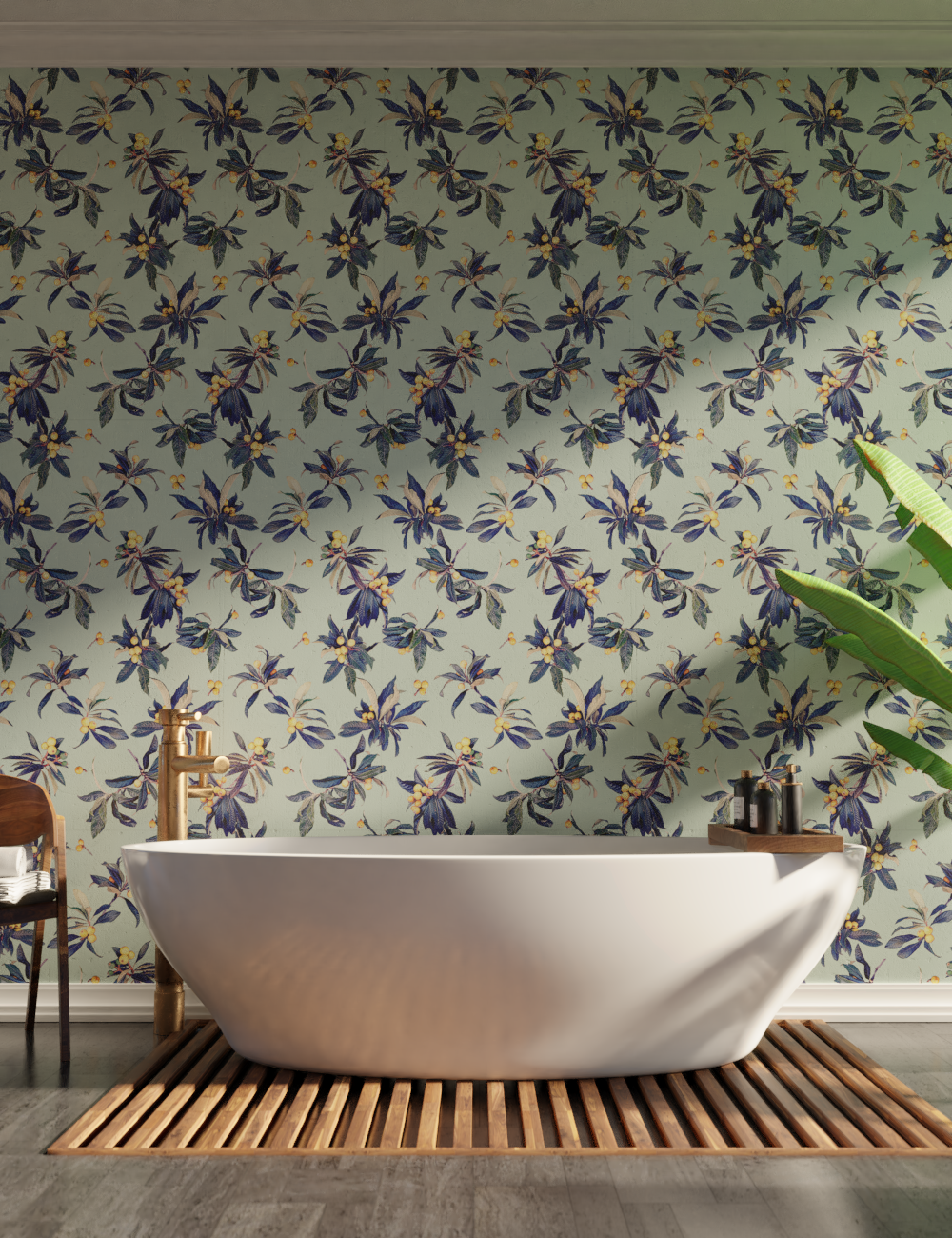 Loquat Love Wallpaper, mint - Tampa Home & Garden Store