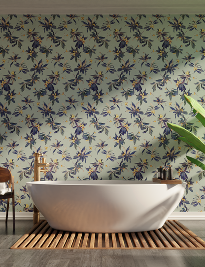 Loquat Love Wallpaper, mint - Tampa Home & Garden Store