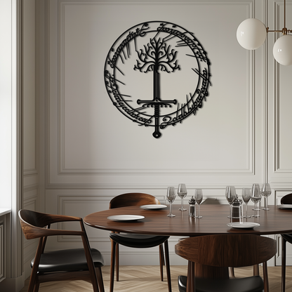 Lord of the Rings Metal Wall Art - Silhouette Fantasy Steel Decor for Home & Office- KAF485 - Tampa Home & Garden Store