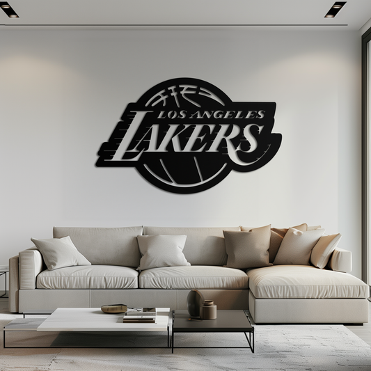 Los Angeles Lakers Logo Metal Wall Art – Iconic Basketball Team Silhouette Decor- KAF674 - Tampa Home & Garden Store