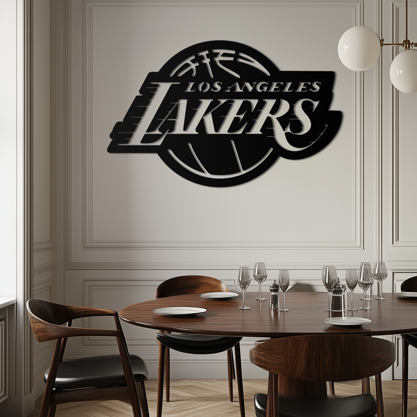 Los Angeles Lakers Logo Metal Wall Art – Iconic Basketball Team Silhouette Decor- KAF674 - Tampa Home & Garden Store