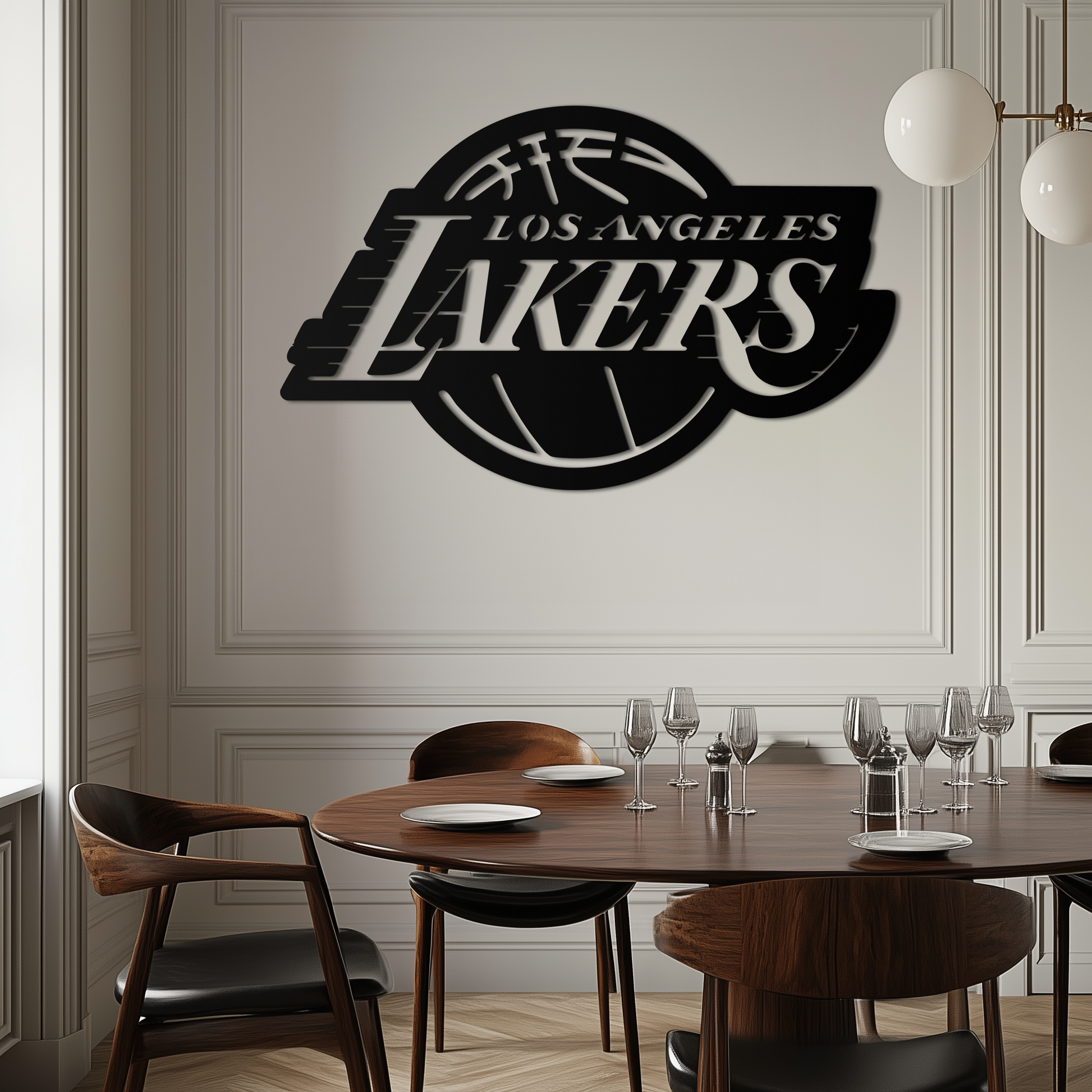 Los Angeles Lakers Logo Metal Wall Art – Iconic Basketball Team Silhouette Decor- KAF674 - Tampa Home & Garden Store