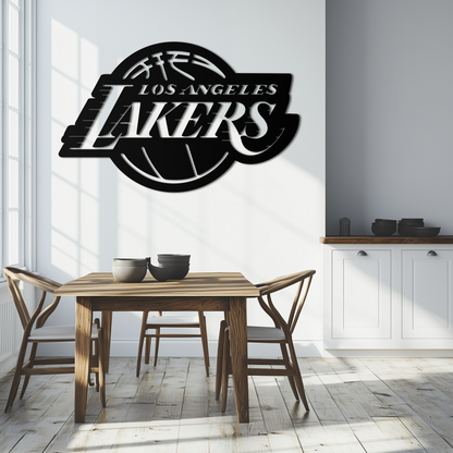 Los Angeles Lakers Logo Metal Wall Art – Iconic Basketball Team Silhouette Decor- KAF674 - Tampa Home & Garden Store