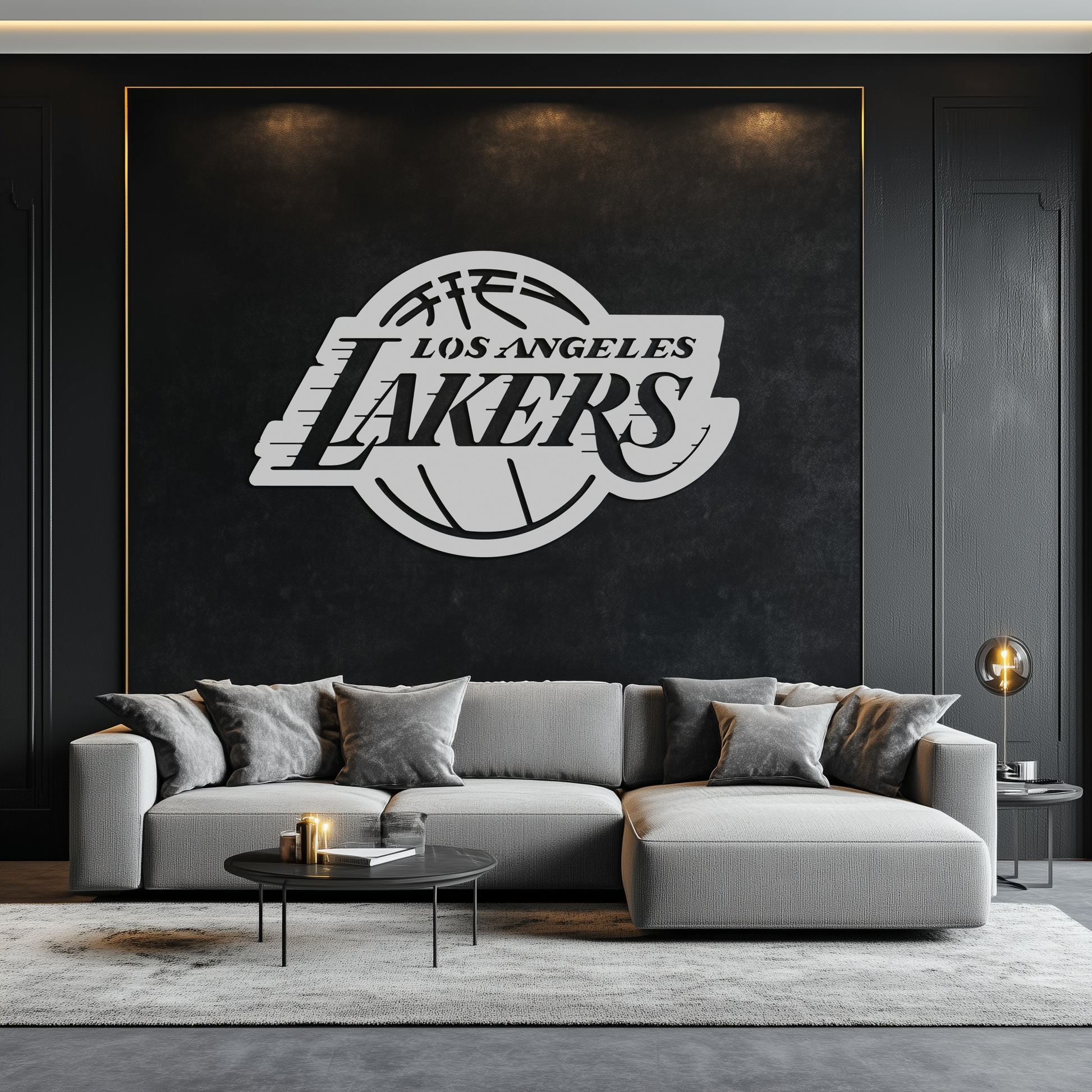 Los Angeles Lakers Logo Metal Wall Art – Iconic Basketball Team Silhouette Decor- KAF674 - Tampa Home & Garden Store