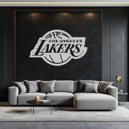 Los Angeles Lakers Logo Metal Wall Art – Iconic Basketball Team Silhouette Decor- KAF674 - Tampa Home & Garden Store
