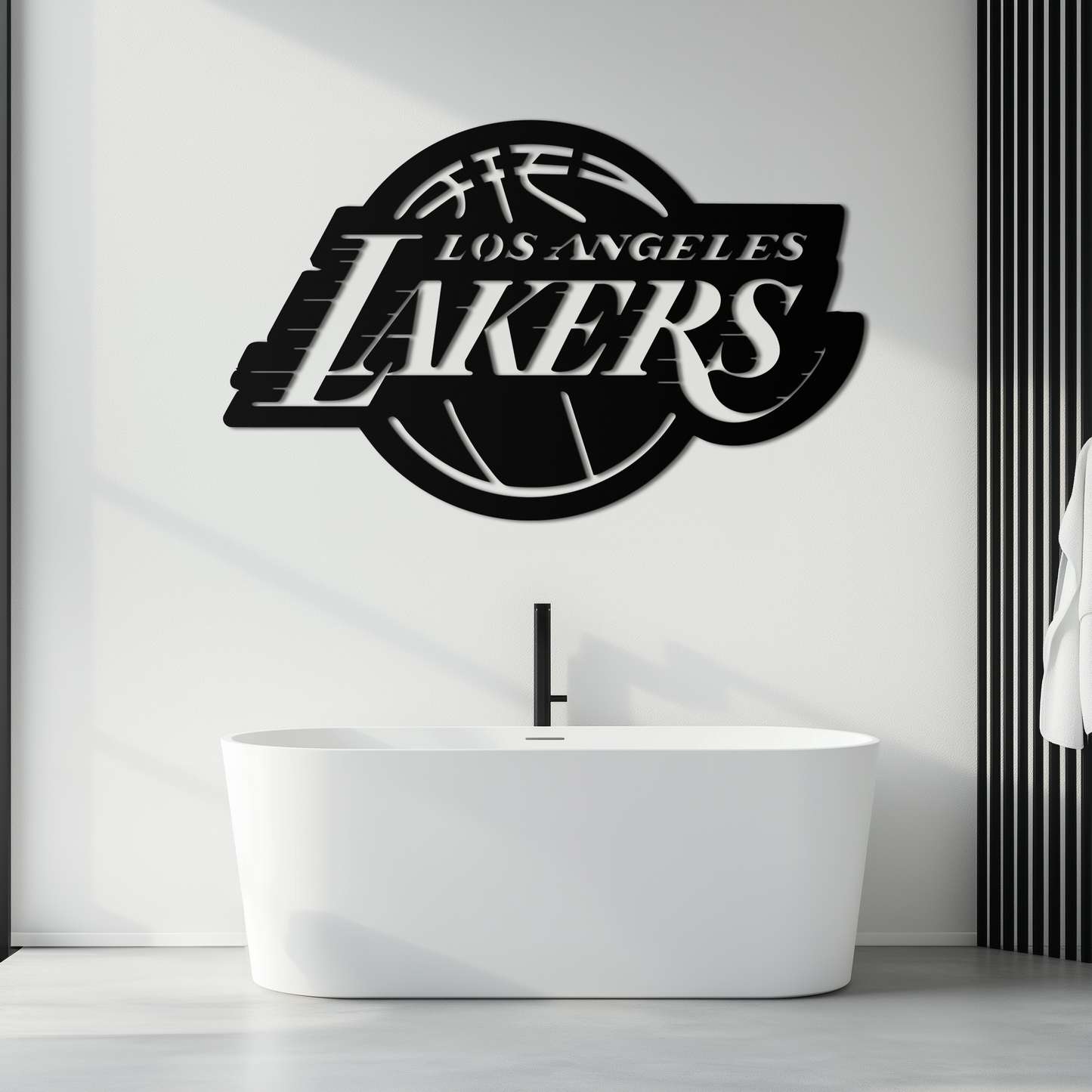 Los Angeles Lakers Logo Metal Wall Art – Iconic Basketball Team Silhouette Decor- KAF674 - Tampa Home & Garden Store