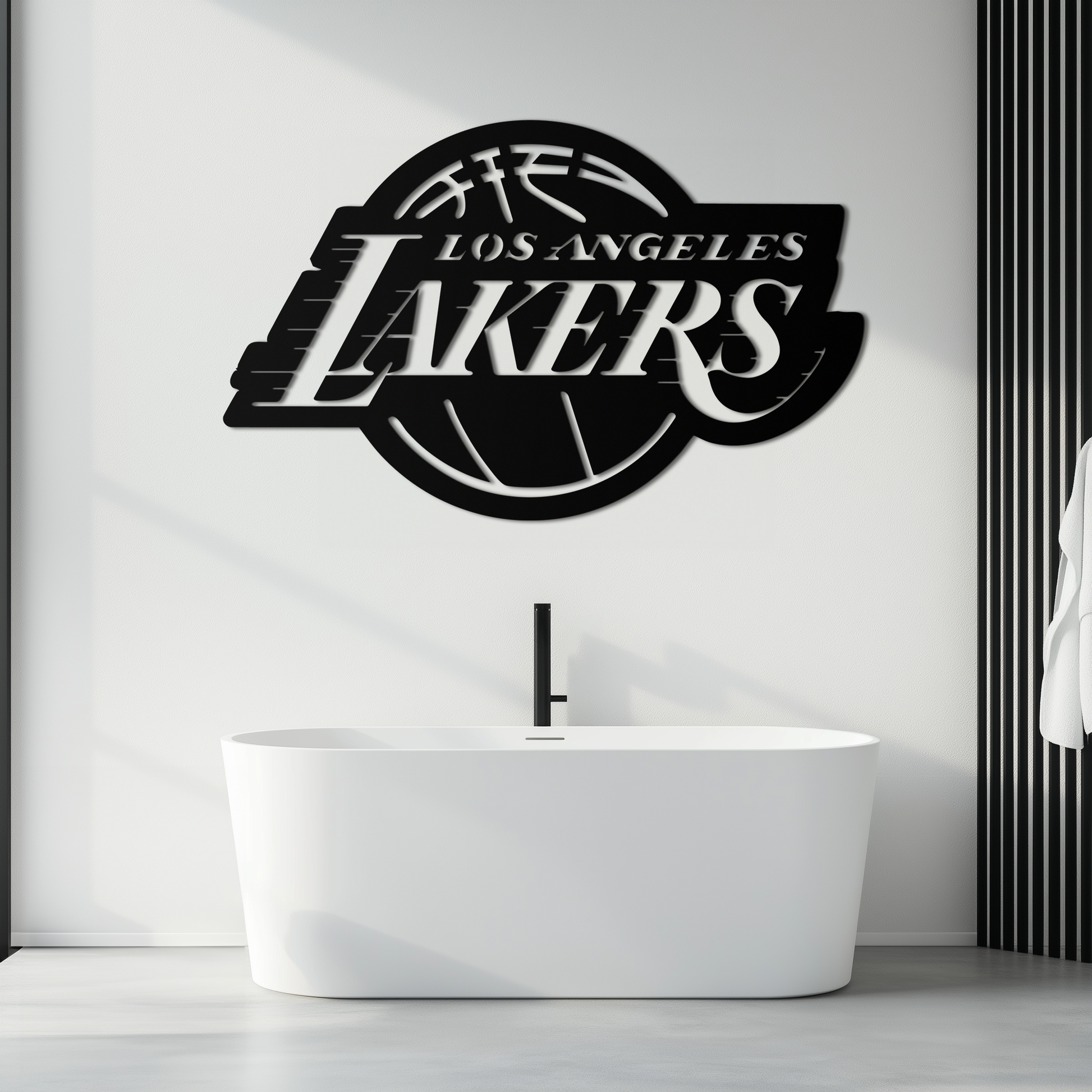 Los Angeles Lakers Logo Metal Wall Art – Iconic Basketball Team Silhouette Decor- KAF674 - Tampa Home & Garden Store