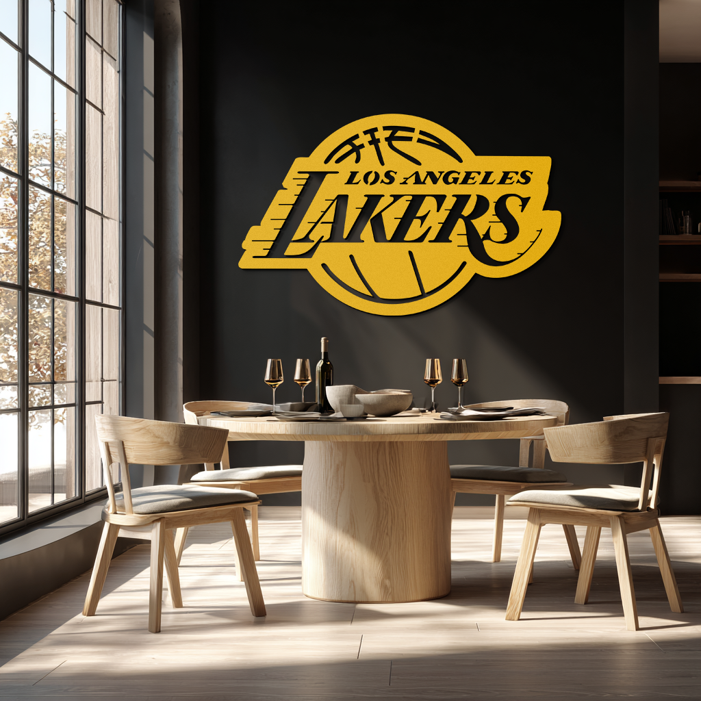 Los Angeles Lakers Logo Metal Wall Art – Iconic Basketball Team Silhouette Decor- KAF674 - Tampa Home & Garden Store