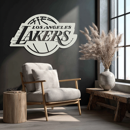 Los Angeles Lakers Logo Metal Wall Art – Iconic Basketball Team Silhouette Decor- KAF674 - Tampa Home & Garden Store
