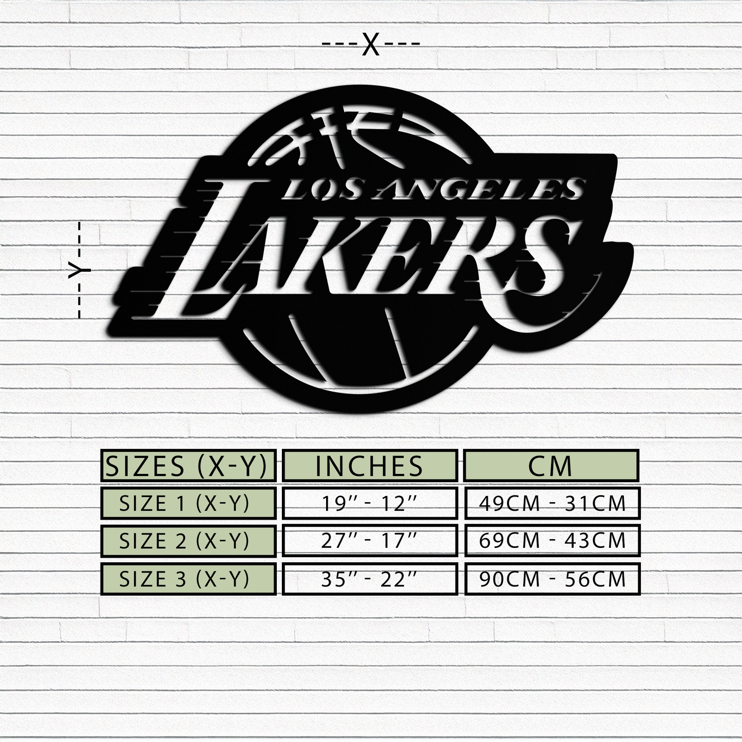 Los Angeles Lakers Logo Metal Wall Art – Iconic Basketball Team Silhouette Decor- KAF674 - Tampa Home & Garden Store