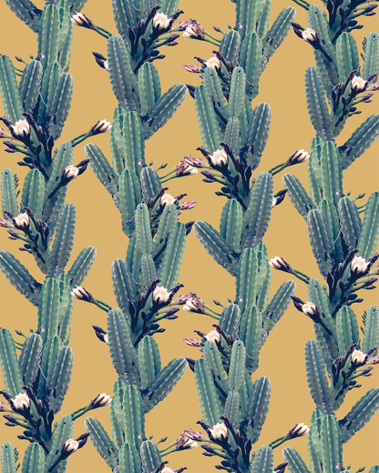 Los Cactus Wallpaper, yellow - Tampa Home & Garden Store