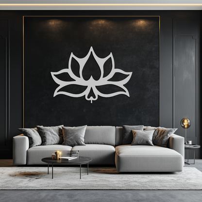 Lotus Flower Metal Wall Art – Modern Black Floral Wall Decor- KAF527 - Tampa Home & Garden Store