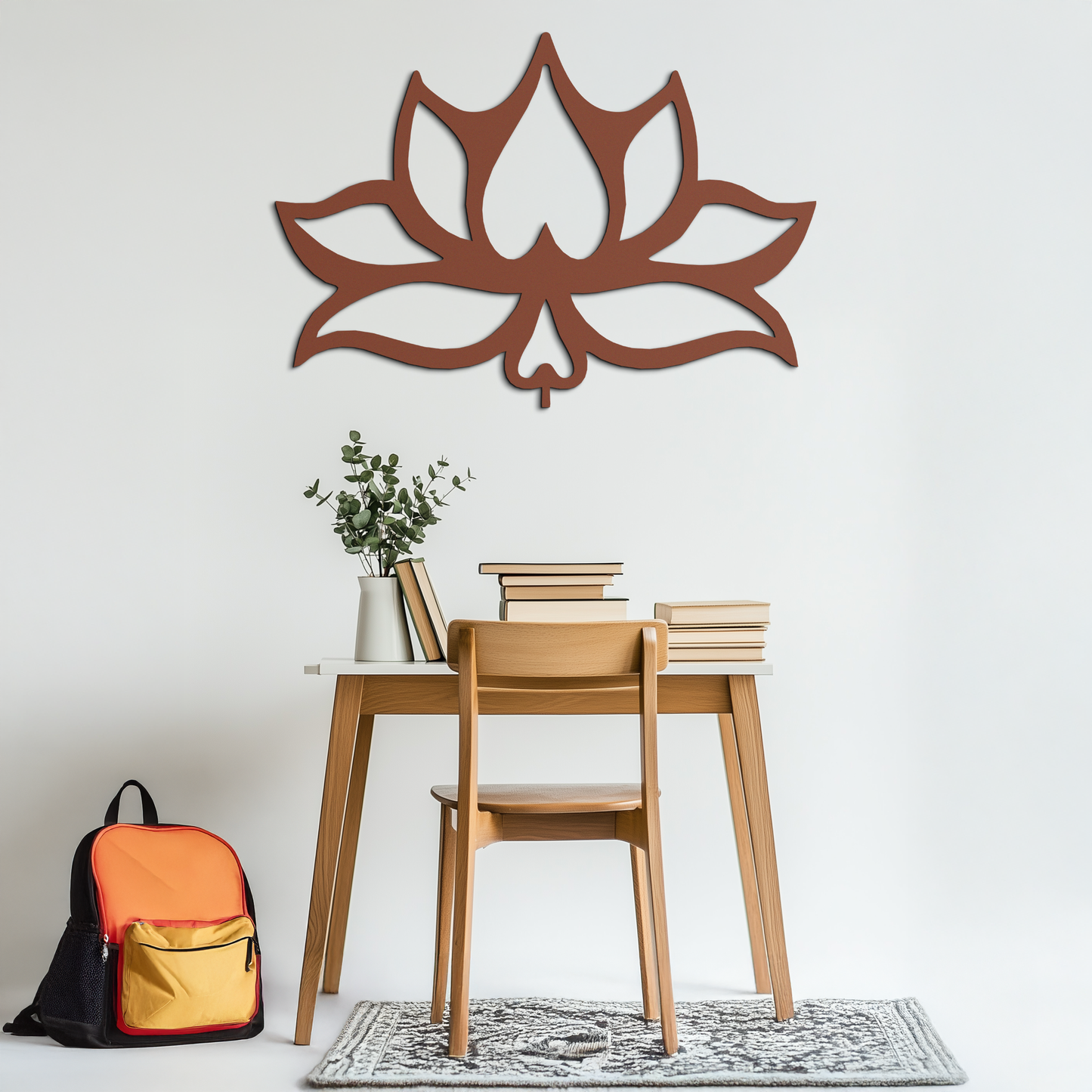 Lotus Flower Metal Wall Art – Modern Black Floral Wall Decor- KAF527 - Tampa Home & Garden Store