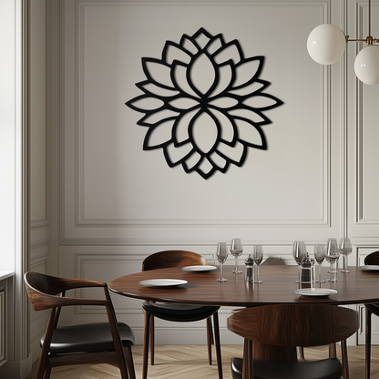 Lotus Flower Silhouette Metal Wall Art – Elegant Black Zen Decor for Home or Office- KAF525 - Tampa Home & Garden Store