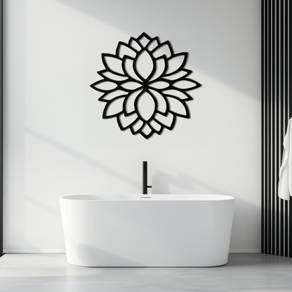 Lotus Flower Silhouette Metal Wall Art – Elegant Black Zen Decor for Home or Office- KAF525 - Tampa Home & Garden Store
