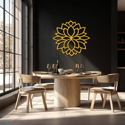 Lotus Flower Silhouette Metal Wall Art – Elegant Black Zen Decor for Home or Office- KAF525 - Tampa Home & Garden Store