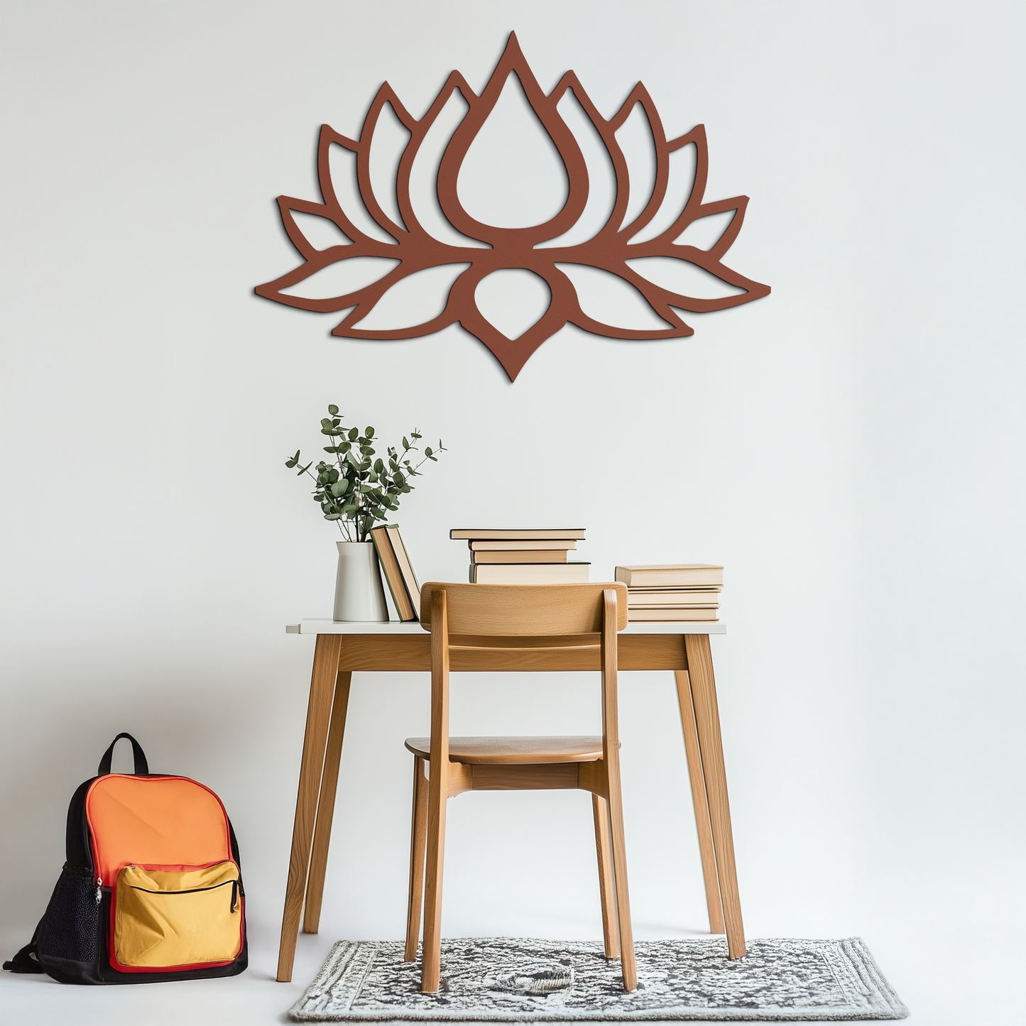 Lotus Flower Silhouette Metal Wall Art – Modern Black Floral Home Decor- KAF526 - Tampa Home & Garden Store