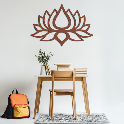 Lotus Flower Silhouette Metal Wall Art – Modern Black Floral Home Decor- KAF526 - Tampa Home & Garden Store