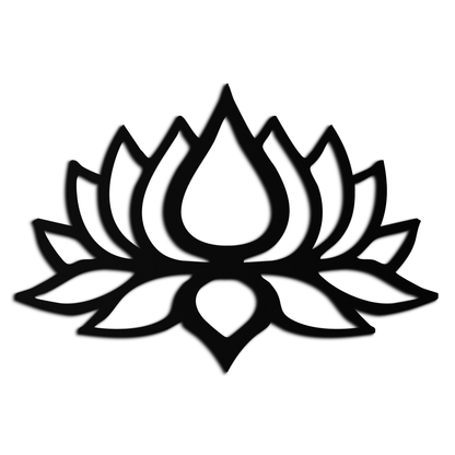 Lotus Flower Silhouette Metal Wall Art – Modern Black Floral Home Decor- KAF526 - Tampa Home & Garden Store