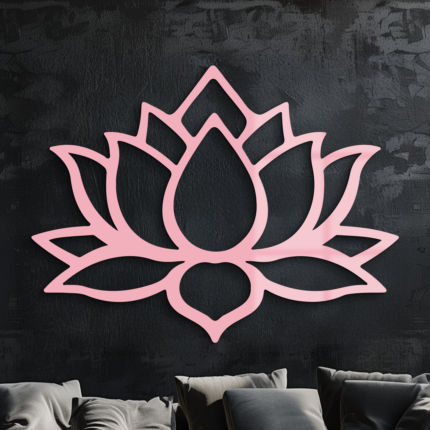 Lotus Flower Silhouette Metal Wall Art – Spiritual Nature-Inspired Design - KAFGP052 - Tampa Home & Garden Store