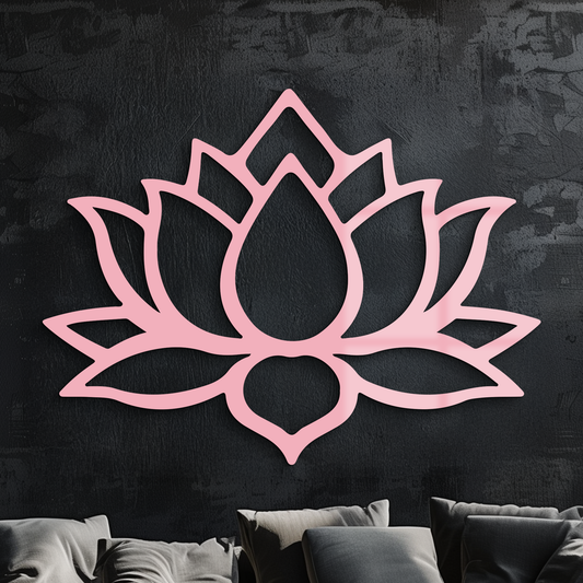 Lotus Flower Silhouette Metal Wall Art – Spiritual Nature-Inspired Design - KAFGP052 - Tampa Home & Garden Store