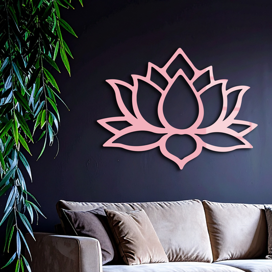 Lotus Flower Silhouette Metal Wall Art – Spiritual Nature-Inspired Design - KAFGP052 - Tampa Home & Garden Store