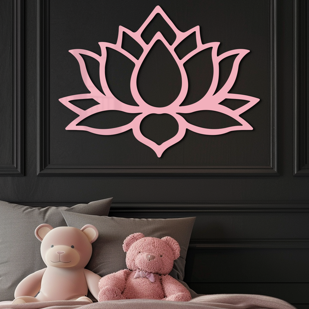 Lotus Flower Silhouette Metal Wall Art – Spiritual Nature-Inspired Design - KAFGP052 - Tampa Home & Garden Store