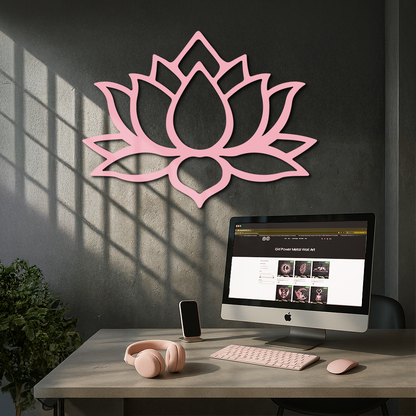 Lotus Flower Silhouette Metal Wall Art – Spiritual Nature-Inspired Design - KAFGP052 - Tampa Home & Garden Store